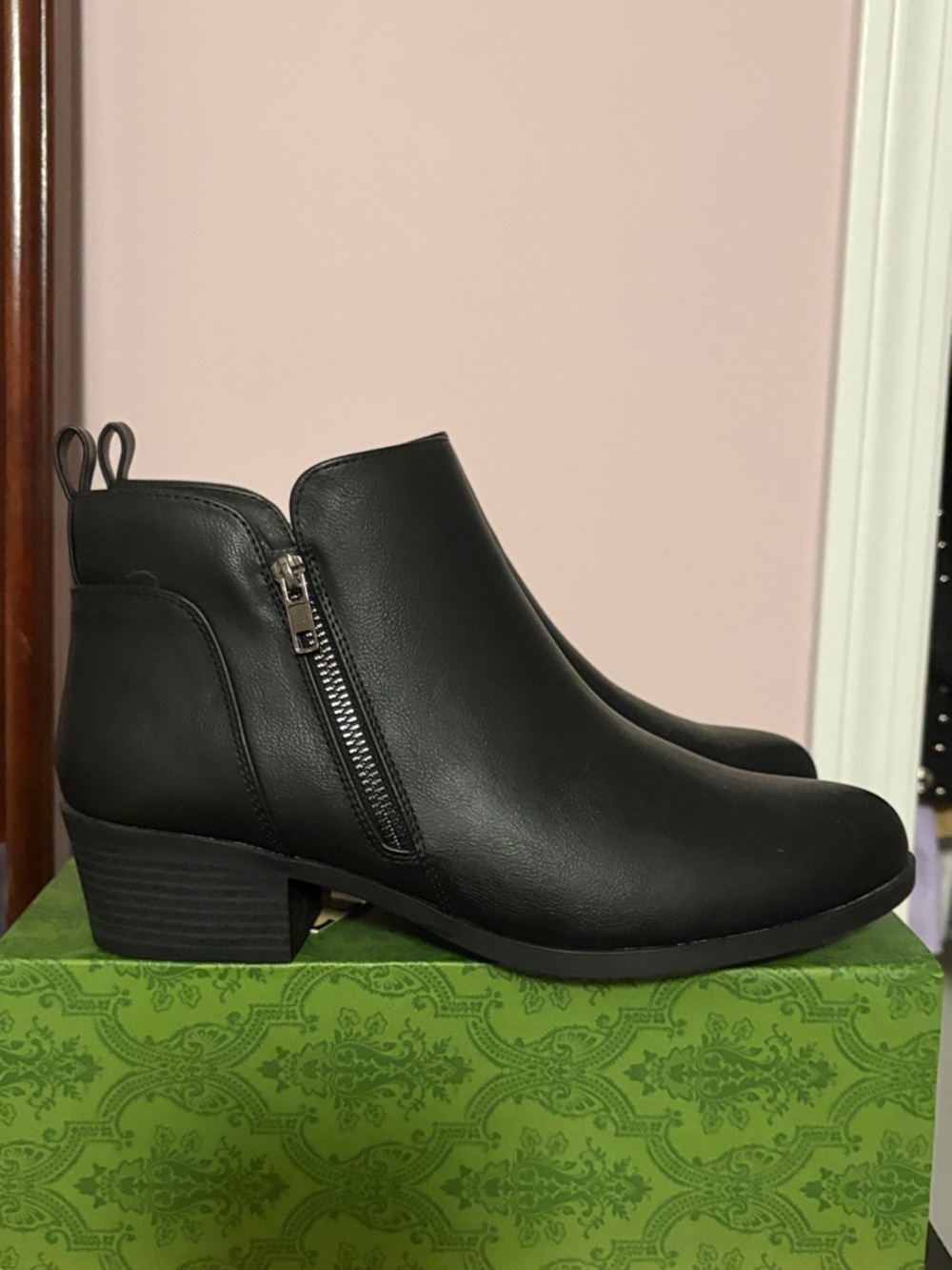 Black Women's Side-Zip Ankle Boot